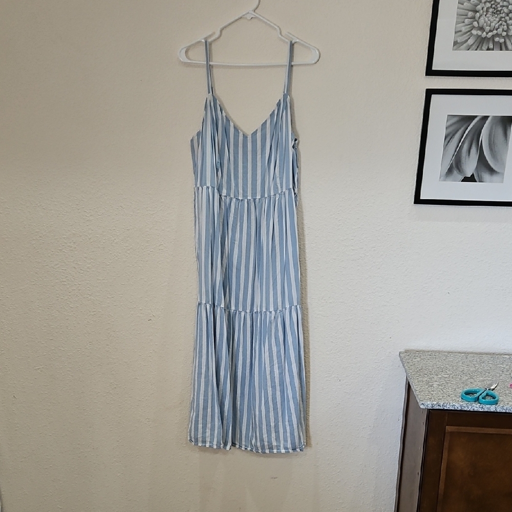 Old Navy Blue and White Striped Dress